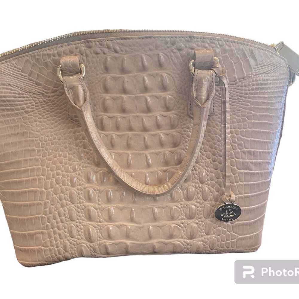 Brahmin Duxbury Riviera Melbourne Satchel Croc embossed clay color leather - Picture 2 of 8